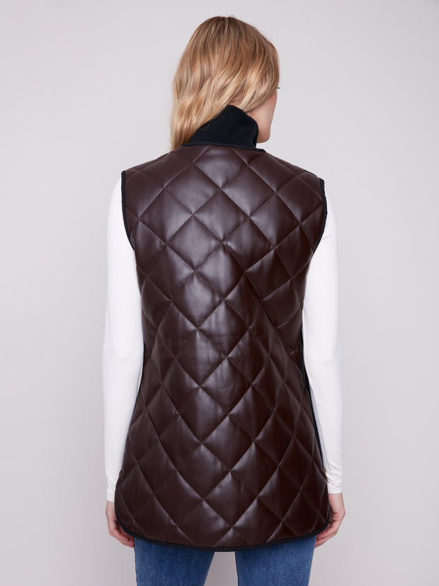 Quilted Faux Leather Vest