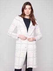 Plaid Knit Patch Pocket Coat