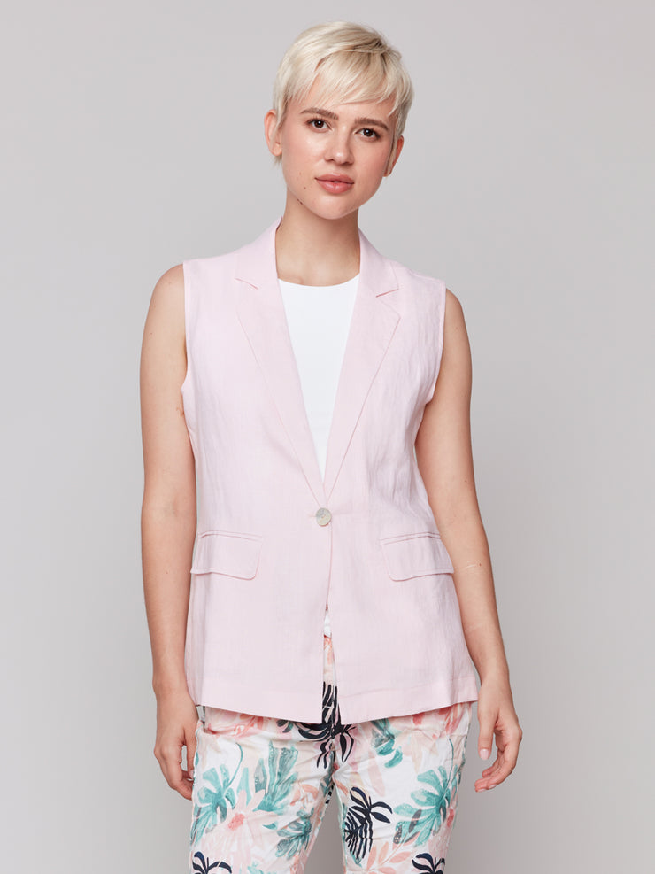 One Button Collared Vest