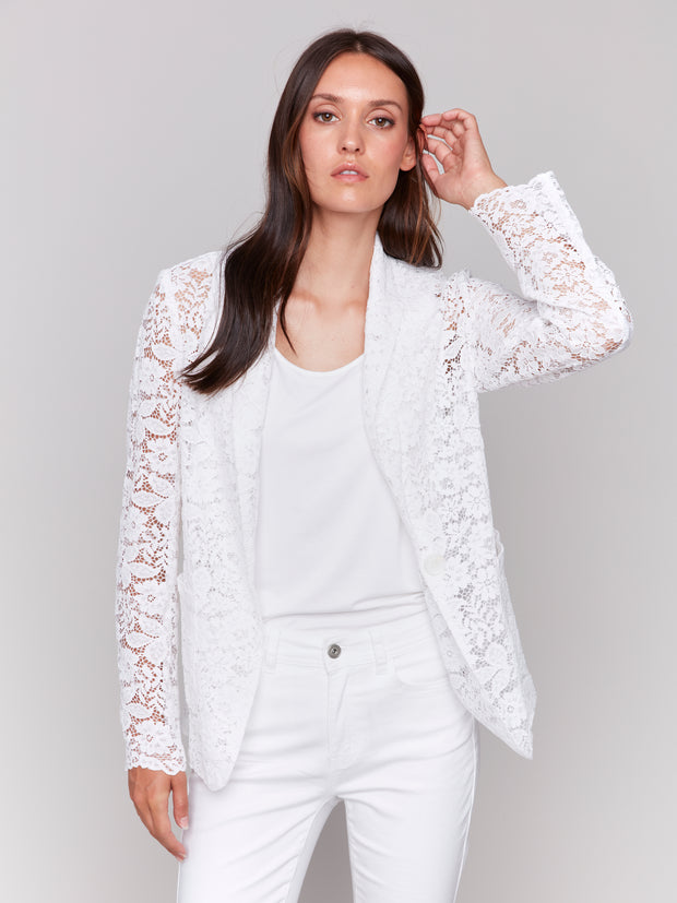 Lace Long Sleeve Blazer