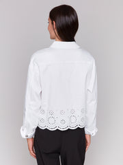 Scalloped Eyelet Hem Jacket