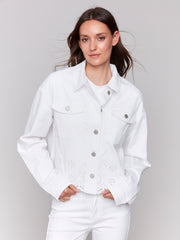 Scalloped Eyelet Hem Jacket