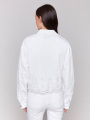 Scalloped Eyelet Hem Jacket