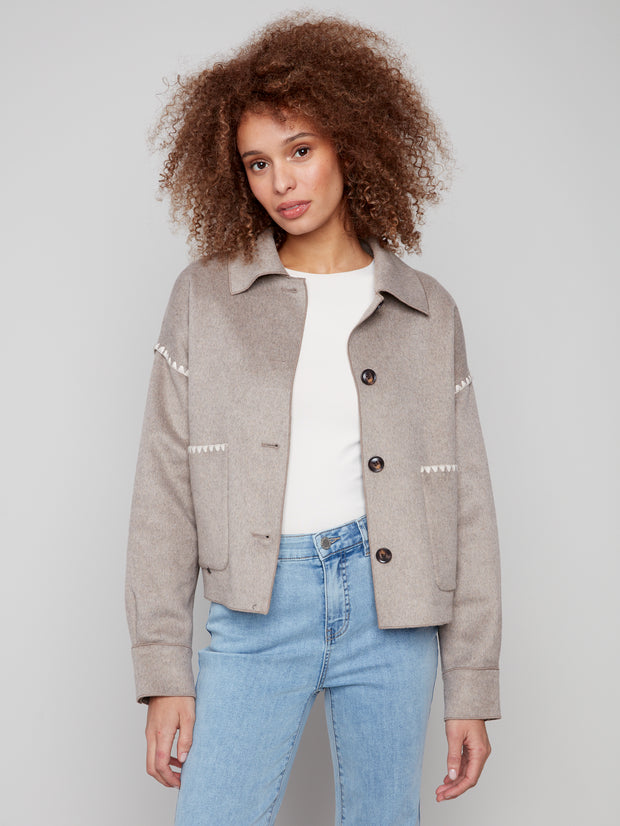 Blanket Stitch Button Jacket