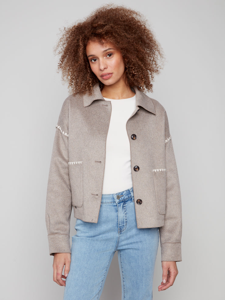 Blanket Stitch Button Jacket