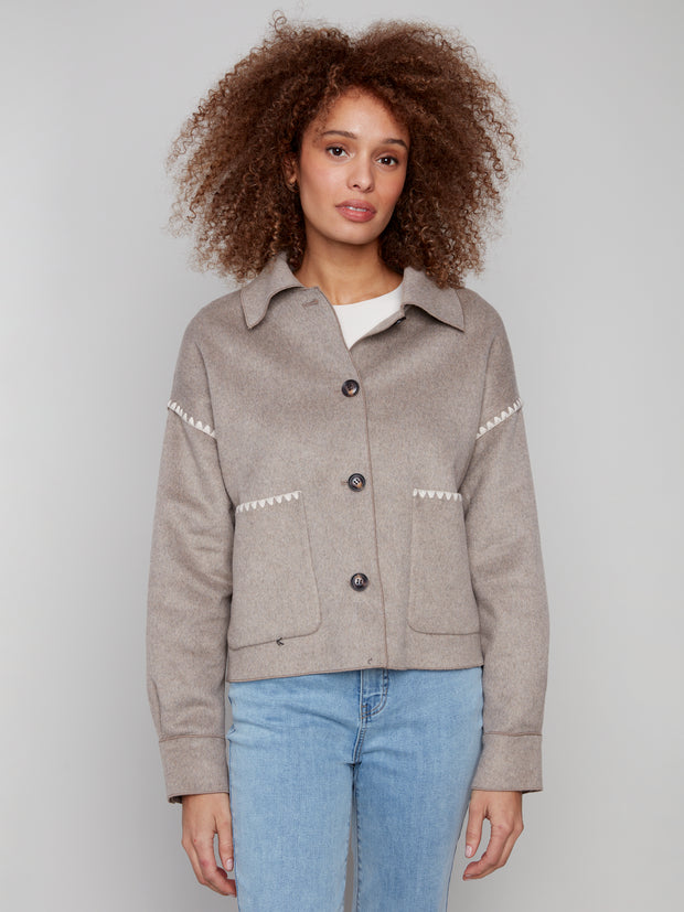 Blanket Stitch Button Jacket