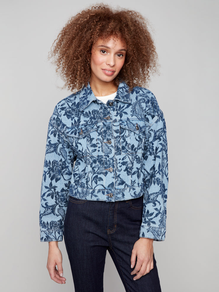 Cropped Jacquard Jacket