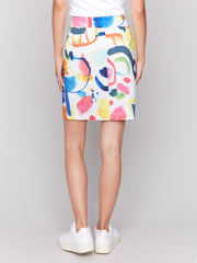 Brushstrokes Printed Skort