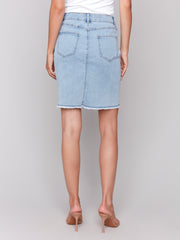 Frayed Hem Denim Skort