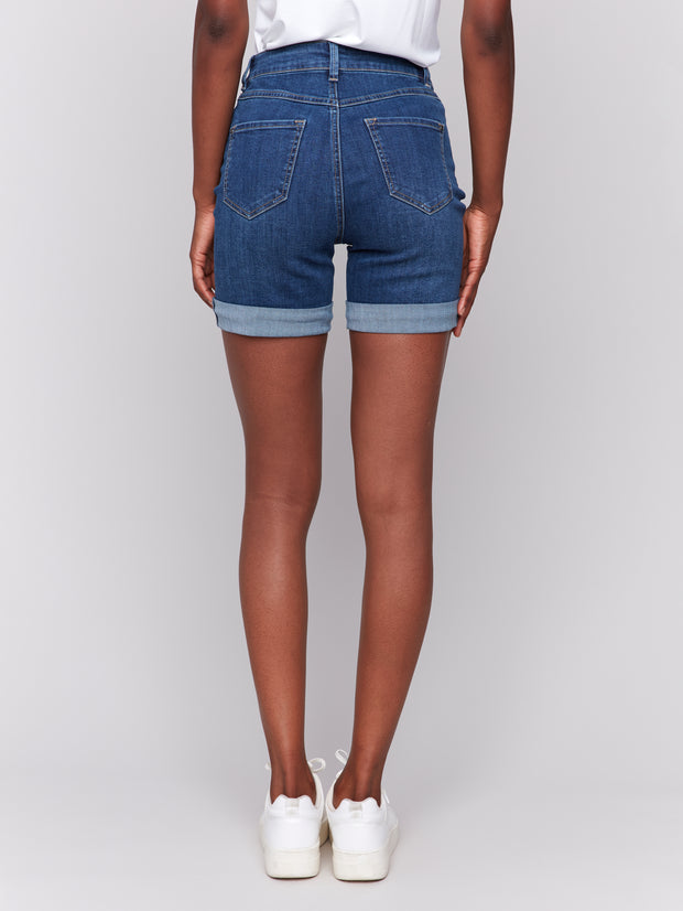 Rolled Cuff Denim Shorts