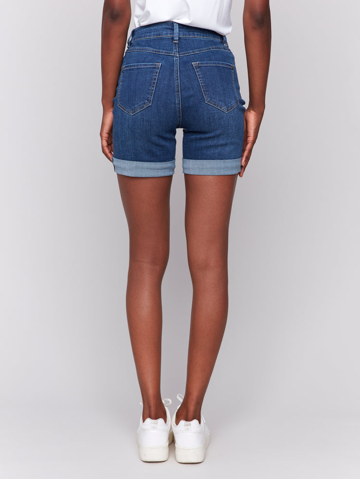 Rolled Cuff Denim Shorts