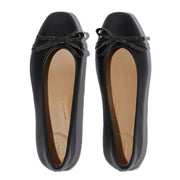 DELICATO Bow Detail - Leather Ballerinas