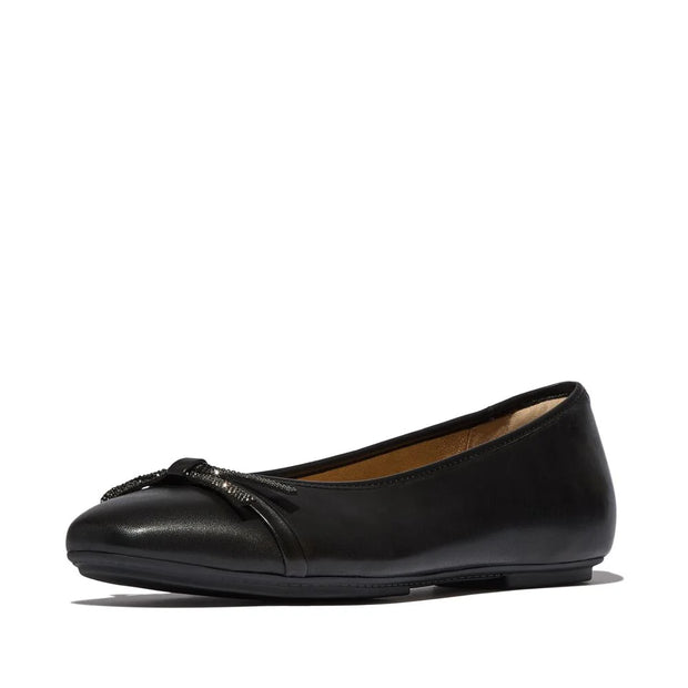 DELICATO Bow Detail - Leather Ballerinas