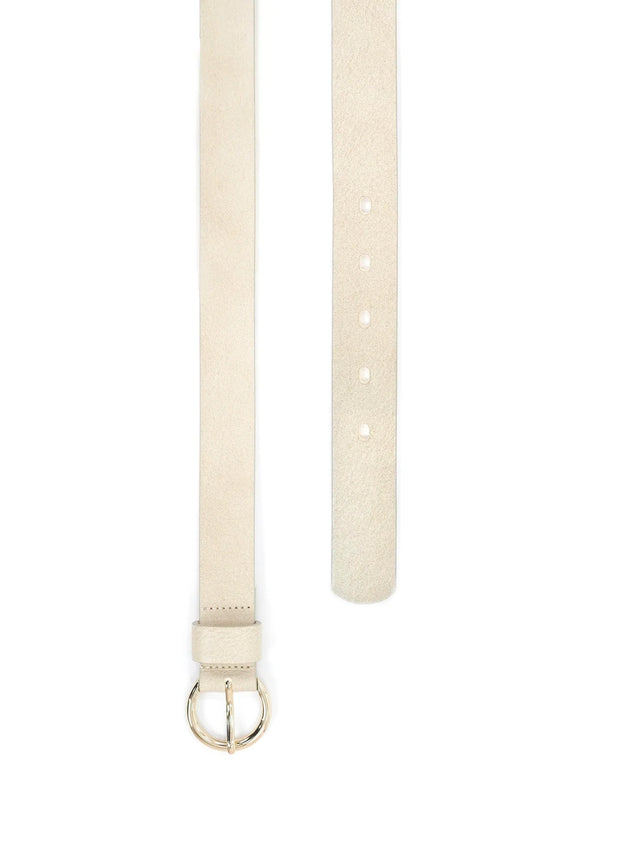 Round Buckle Leather Belt