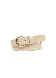 Round Buckle Leather Belt