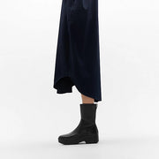 F-LUMA Stretch Leather Demi-Wedge Mid-Calf Boots