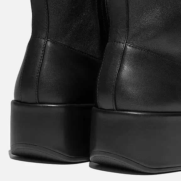 F-LUMA Stretch Leather Demi-Wedge Mid-Calf Boots