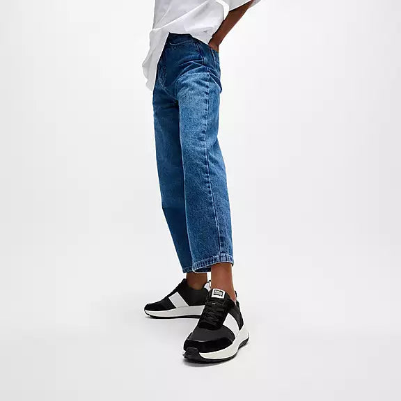 F-MODE Flow Fabric/Suede/Leather Flatform Sneakers