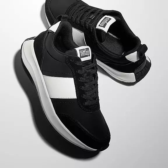 F-MODE Flow Fabric/Suede/Leather Flatform Sneakers