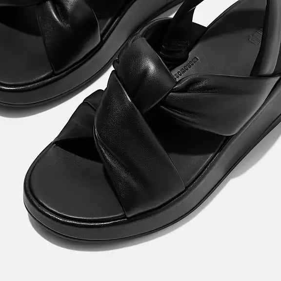 F-MODE Knot Soft-Leather Flatform Back-Strap Sandals