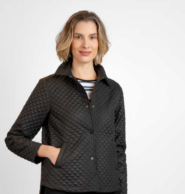 Snap Front Quilted Jacket