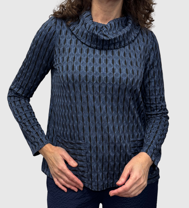 Cowl Neck Pocket Top