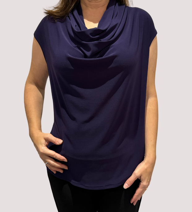 Draped Cowl Sleeveless Top