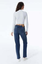 "Kylie" High Waist Straight Leg 5 Pocket Jean