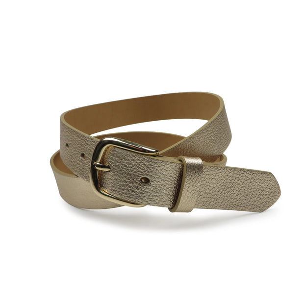 Pebbled Italian Leather Belt
