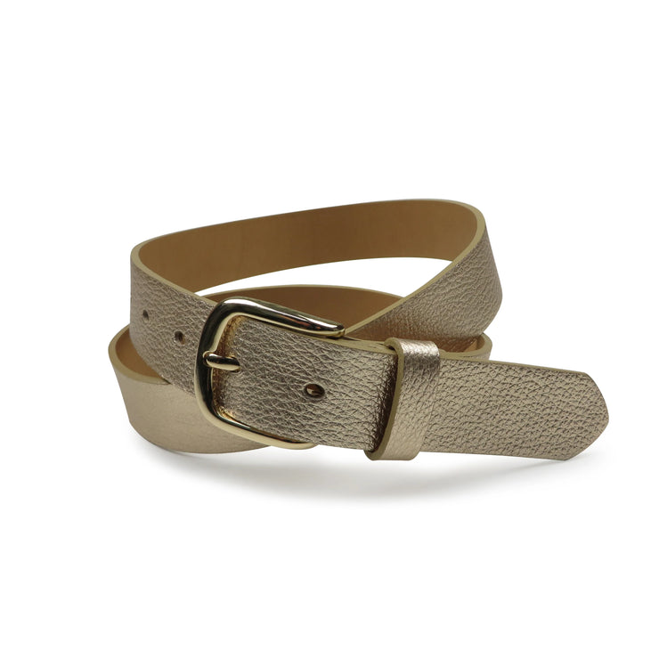 Pebbled Italian Leather Belt