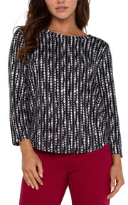 Patterned 3/4 Sleeve Top