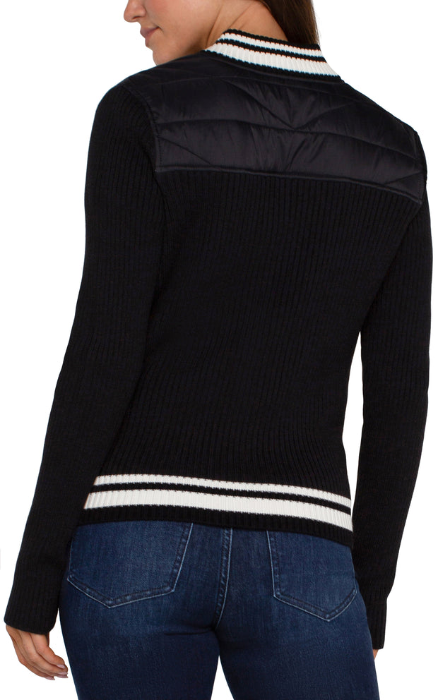 Quilted Long Sleeve Sweater