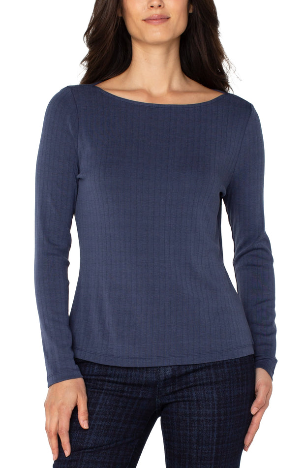 Long Sleeve Boat Knit Top
