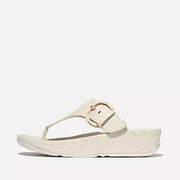 FitFlop LULU Resin-Buckle Leather Toe-Post Sandals