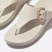 FitFlop LULU Resin-Buckle Leather Toe-Post Sandals