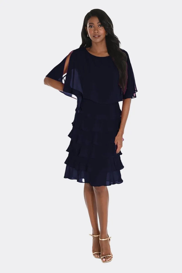 Ruffled Knee Length Dress