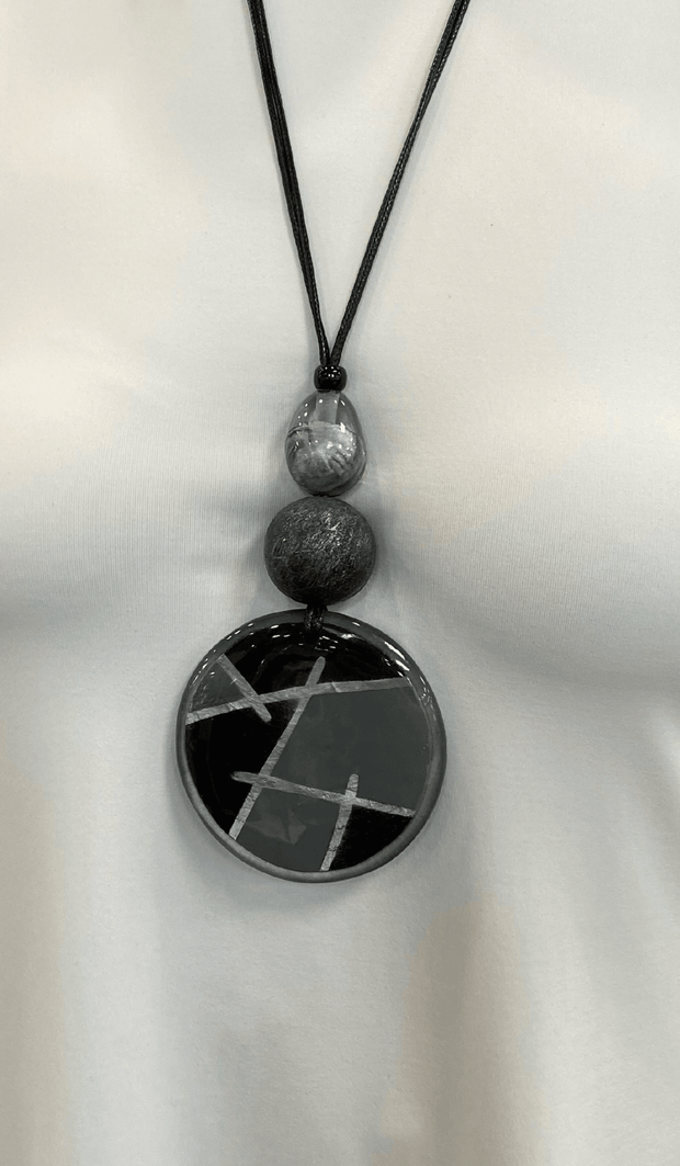 Reversible Grey Pendant Necklace