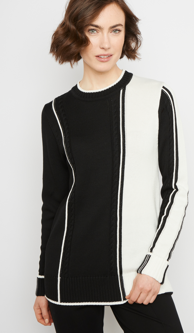 Cable Colour Block Sweater