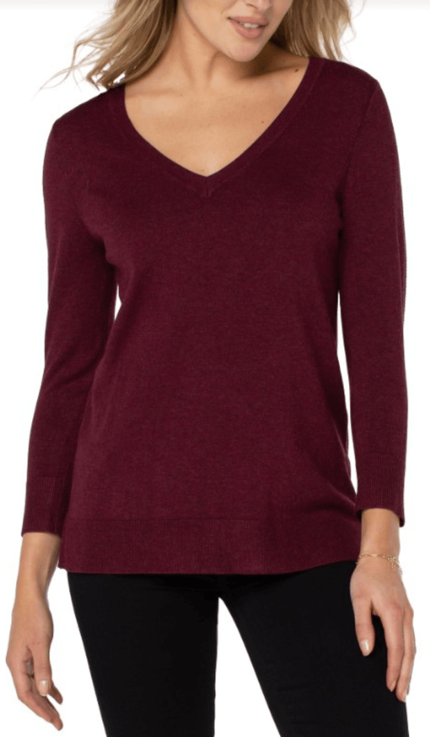 V-Neck 3/4 Sleeve Sweater-Watch Us Women Oakville