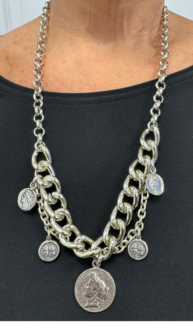 Chunky Chain Coin Necklace