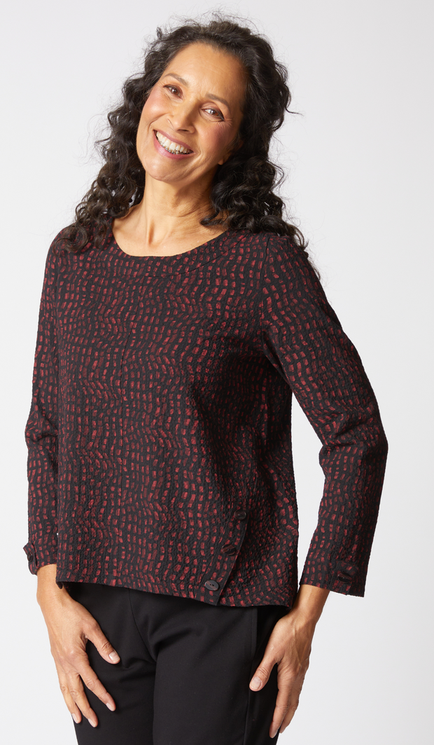 Long Sleeve Button Detail Top