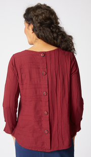 Long Sleeve Tee Button Back