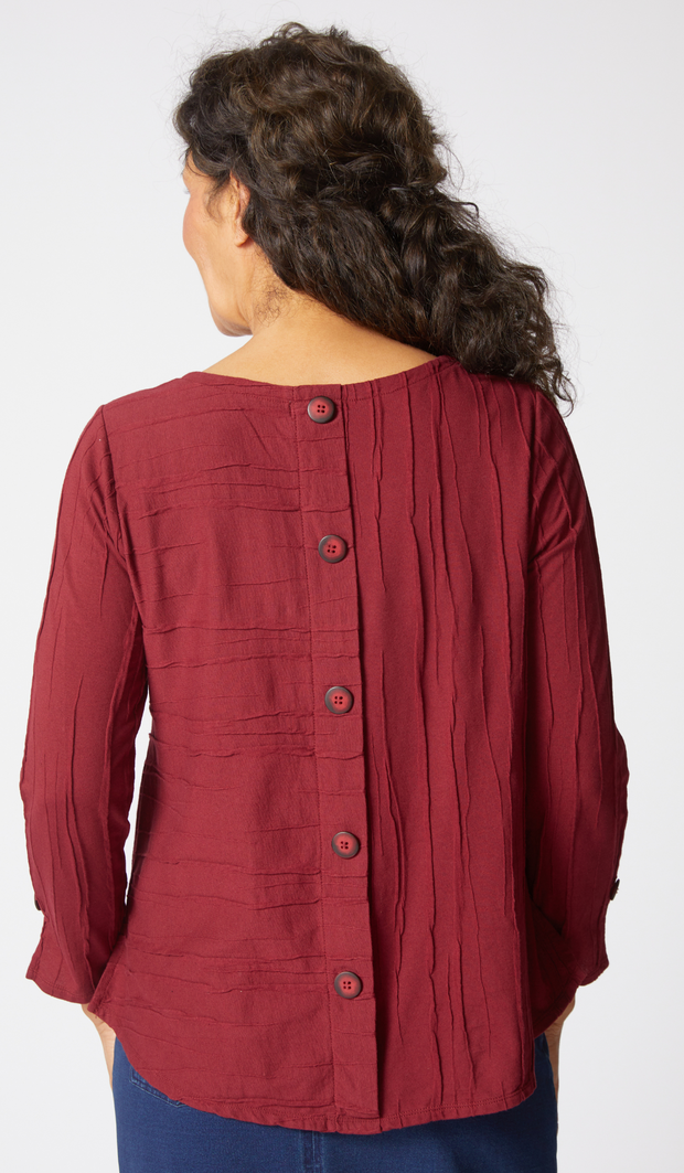 Long Sleeve Tee Button Back