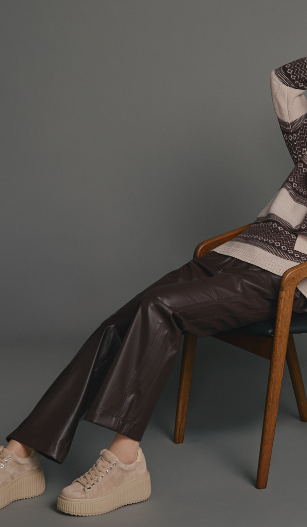 Vegan Leather Pull-On Pants