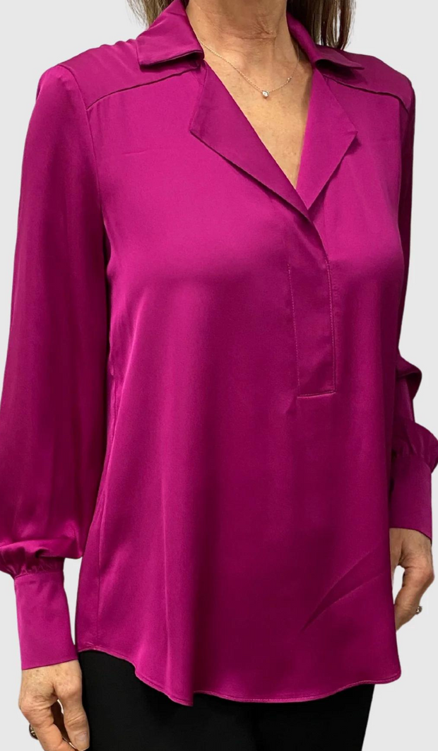 Notched Collar Blouse
