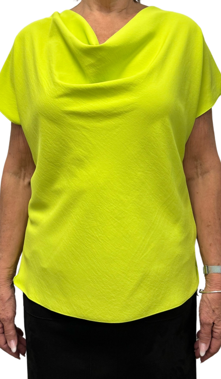 Cap Sleeve Drape Neck Top