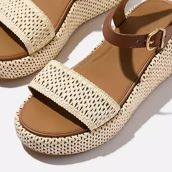 PLATFFORMS Woven Wedge Ankle-Strap Sandals