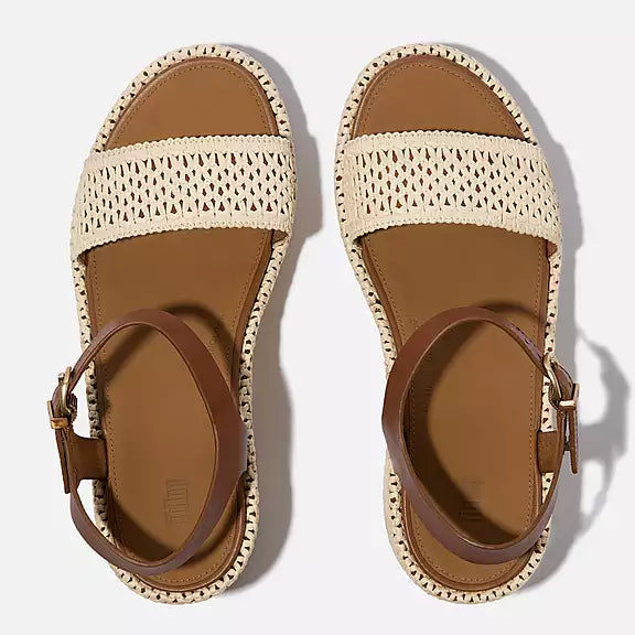 PLATFFORMS Woven Wedge Ankle-Strap Sandals