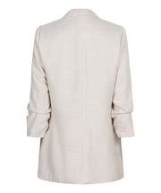 Linen Look Ruched Sleeve Blazer