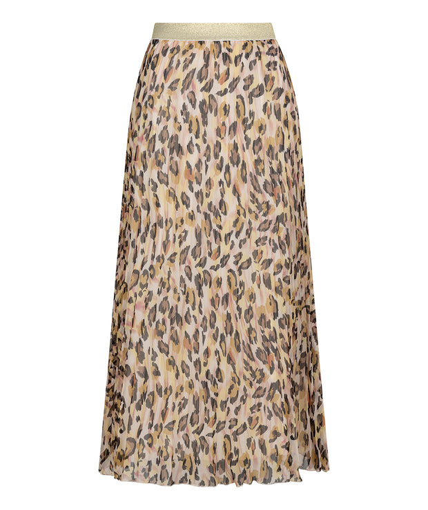 Leopard Pleated Skirt